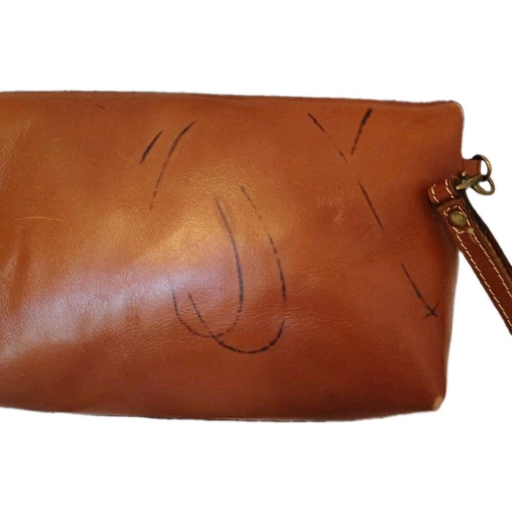 ​Patricia Nash Tan Leather Foldover Wristlet Clutch Bag — AS IS / READ DESC - Picture 3 of 16